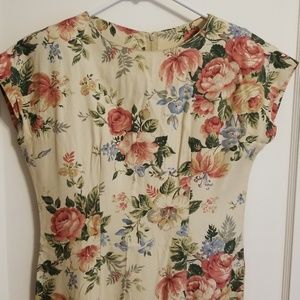 Vintage Floral Peplum Dress